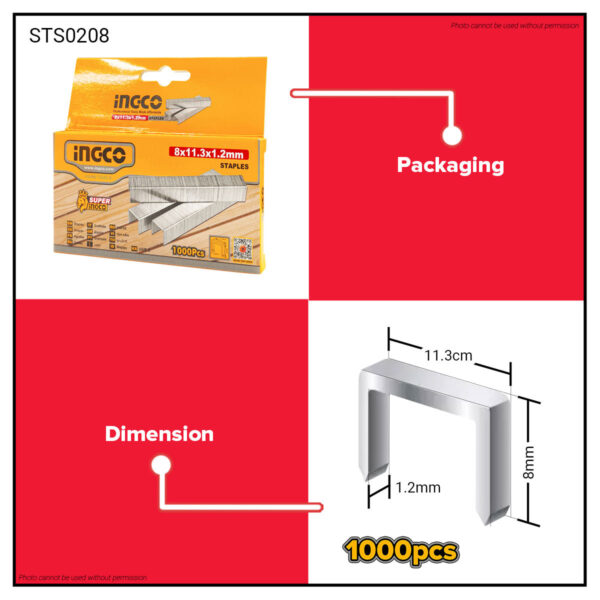 8x11.3x1.2mm Staples 1000pc Packs