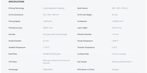 Creality K2 Pro Combo 3D Printer