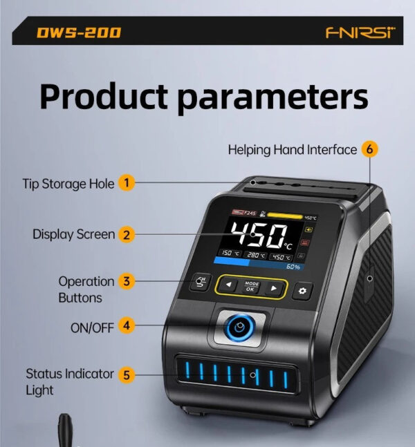 FNIRSI DWS-200 200W Soldering Iron Station Kit