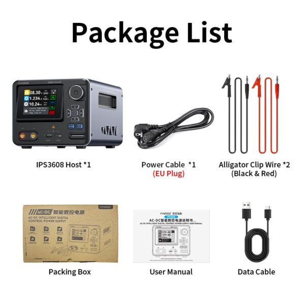 FNIRSI IPS3608 Programmable DC Power Supply 0-36V 0-8A